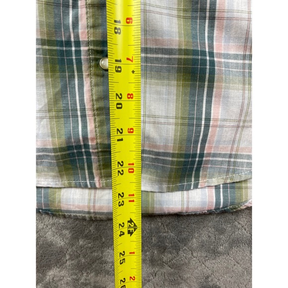 Wrangler Western Plaid Sleeveless‎ Snap Button Shirt M Medium - Picture 4 of 10